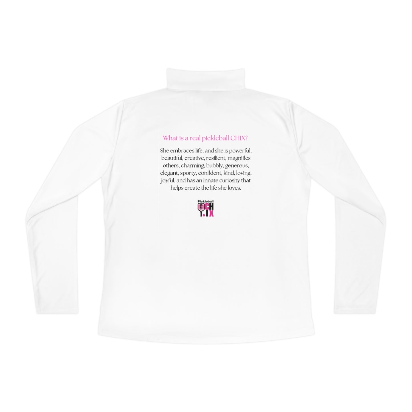Real pickelball CHIX Ladies Quarter-Zip Pullover