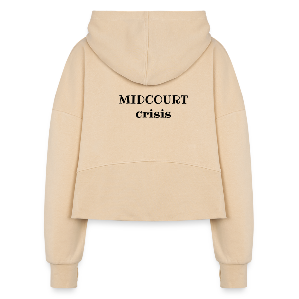 Midcourt Crisis Women's Half Zip Cropped Hoodie - nude