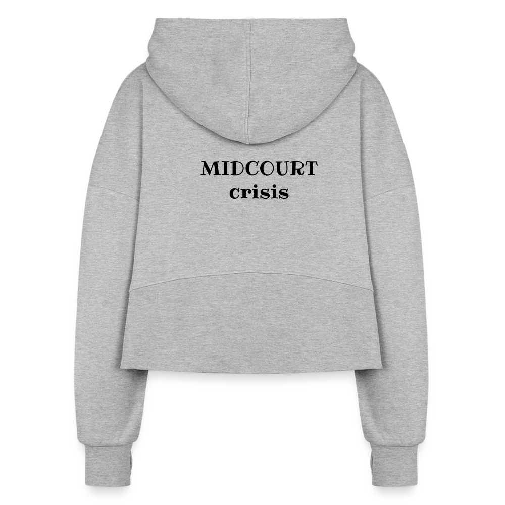 Midcourt Crisis Women's Half Zip Cropped Hoodie - heather gray