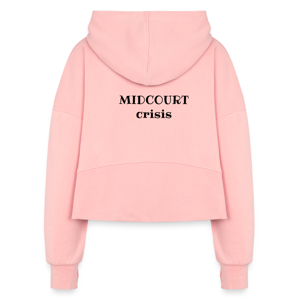 Midcourt Crisis Women's Half Zip Cropped Hoodie - light pink