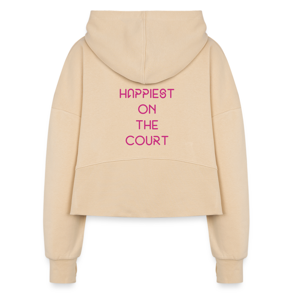 Happiest on the Court Women's Half Zip Cropped Hoodie - nude