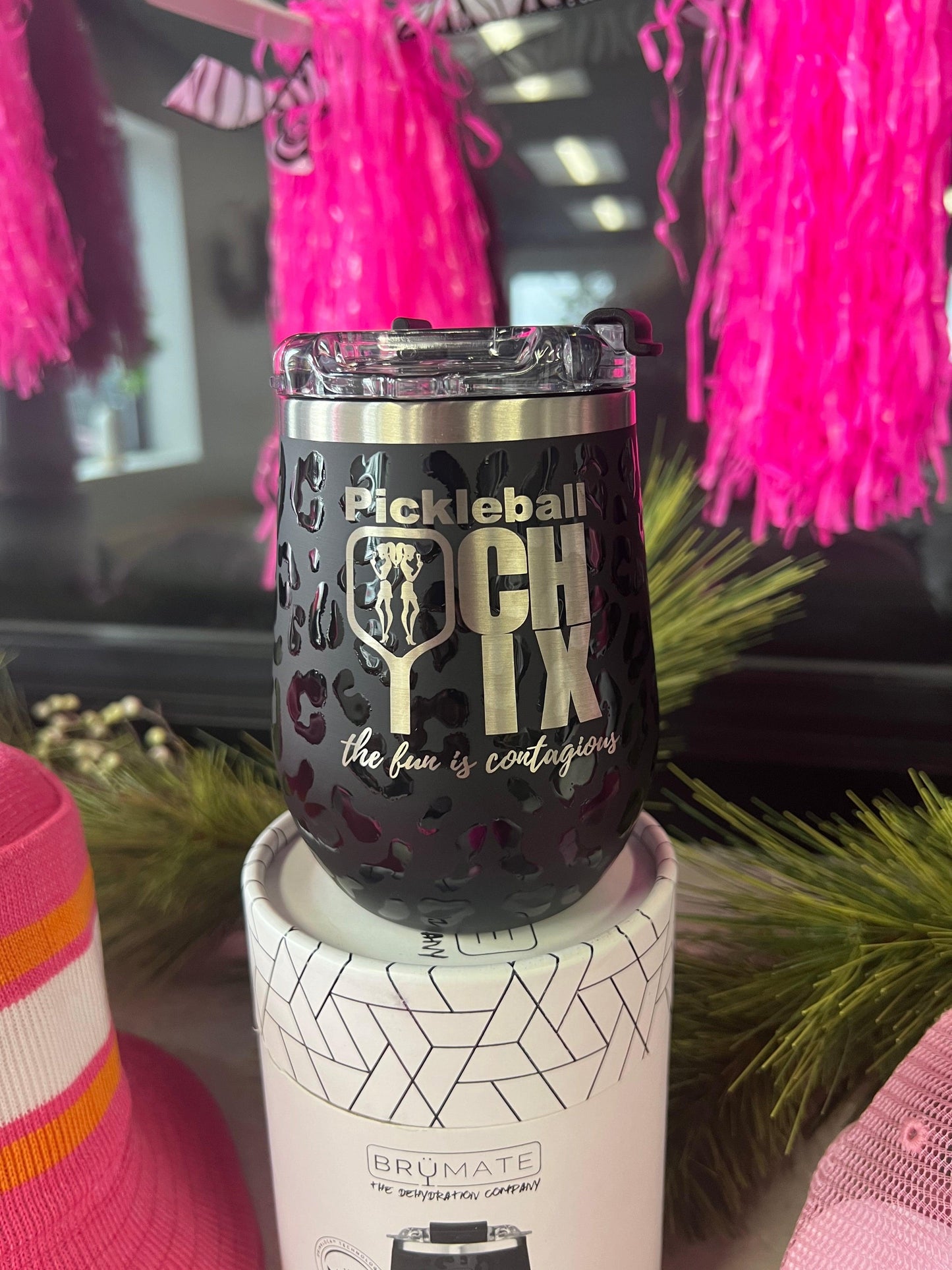BruMate Wine Tumbler - Onyx Leopard - Pickleball Chix