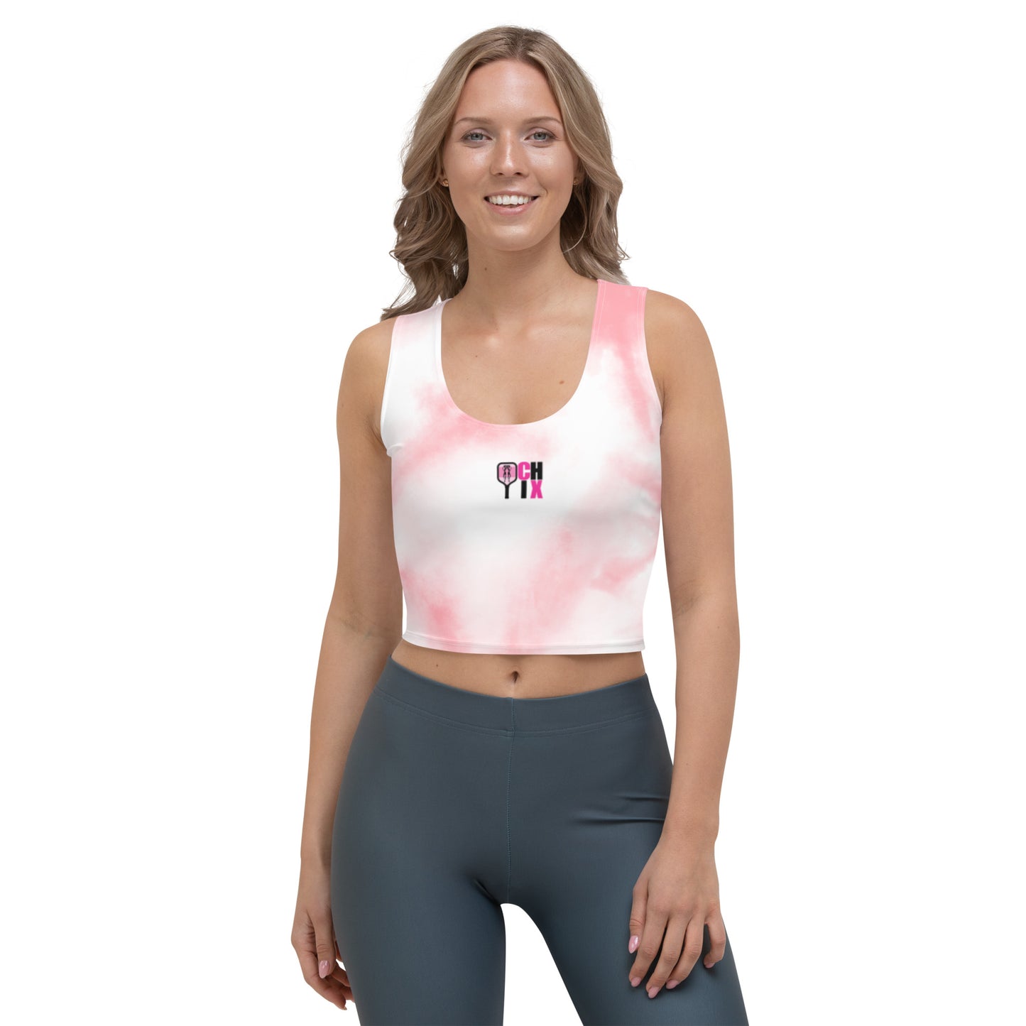 pickleball CHIX pink tie dye crop top