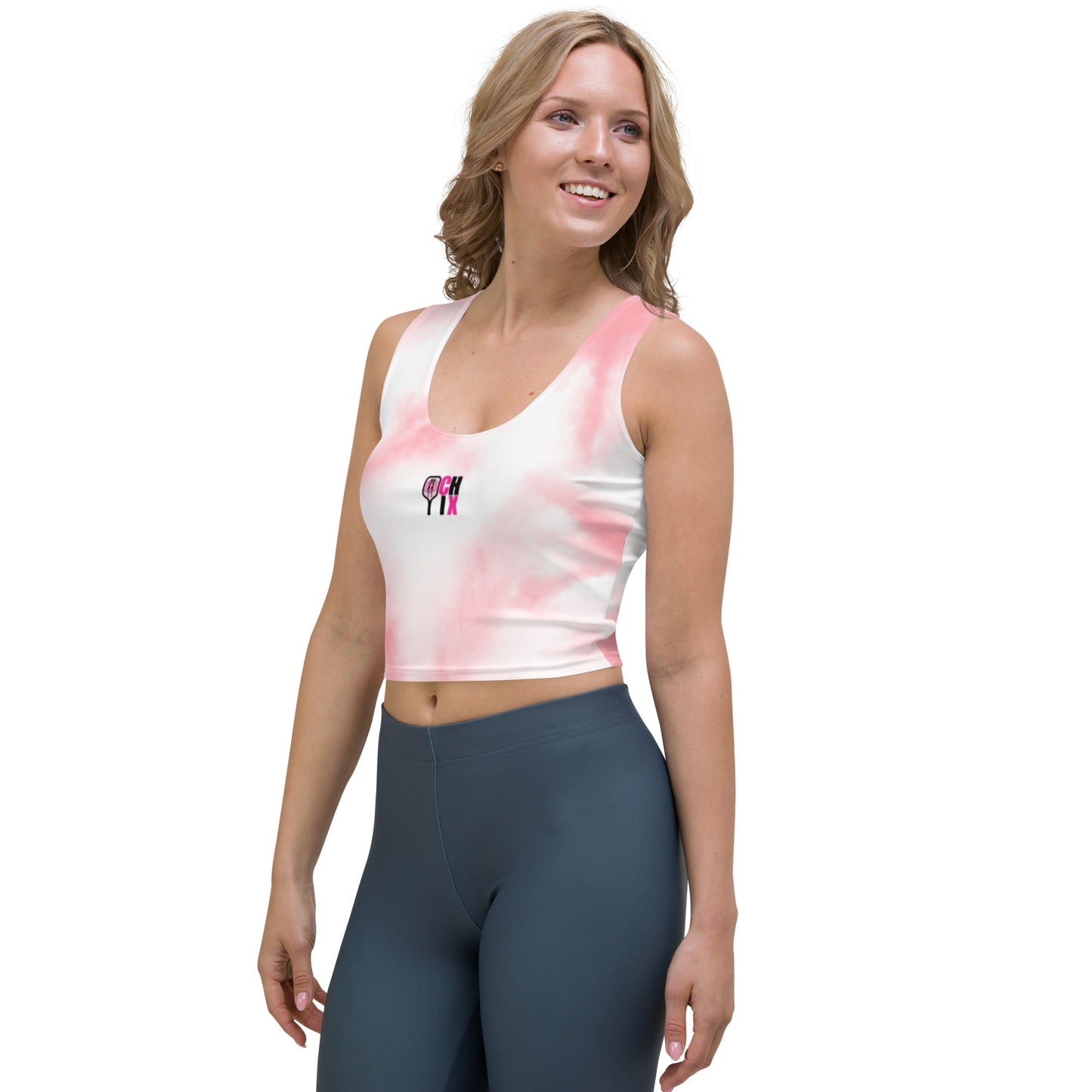 pickleball CHIX pink tie dye crop top