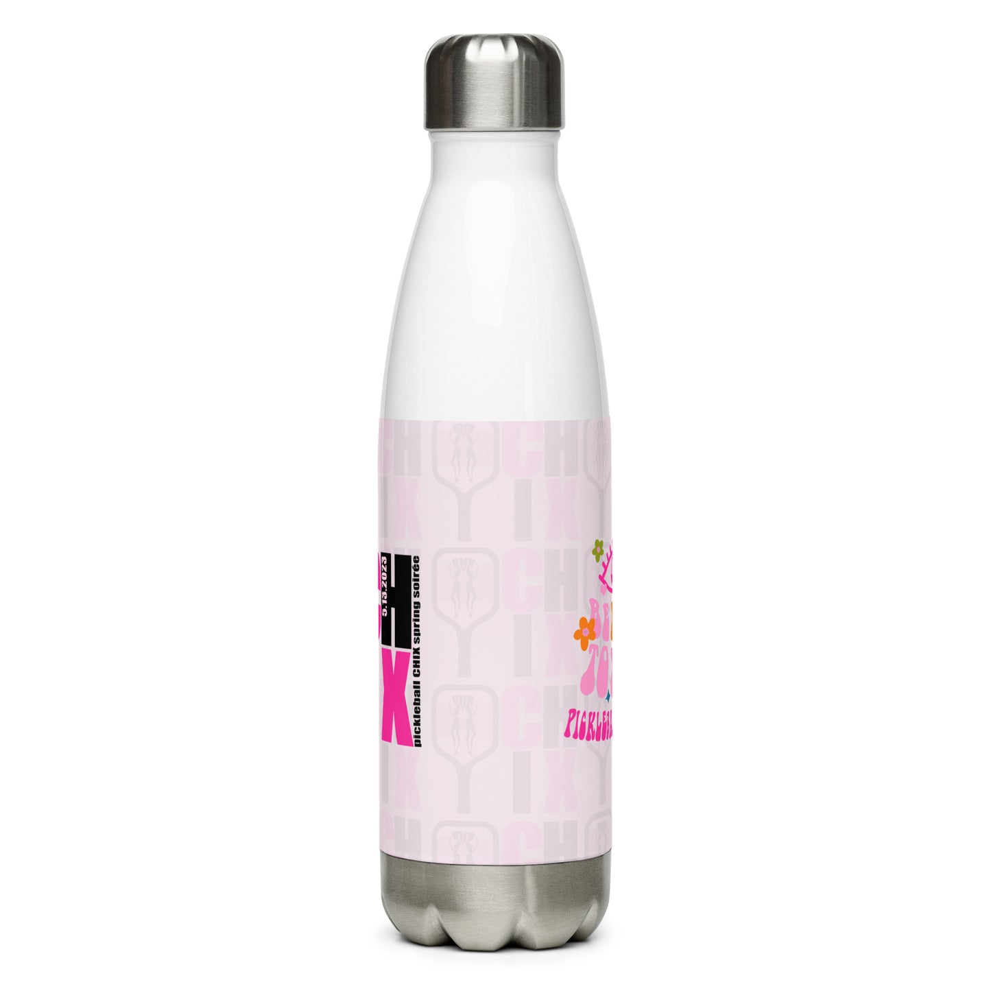 pickleball CHIX "be Kind to your pickleball partner" (Spring Soirée Collection) Stainless Steel Water Bottle