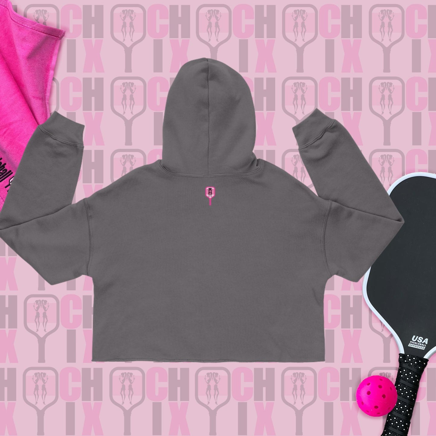 Pickleball CHIX Crop Hoodie