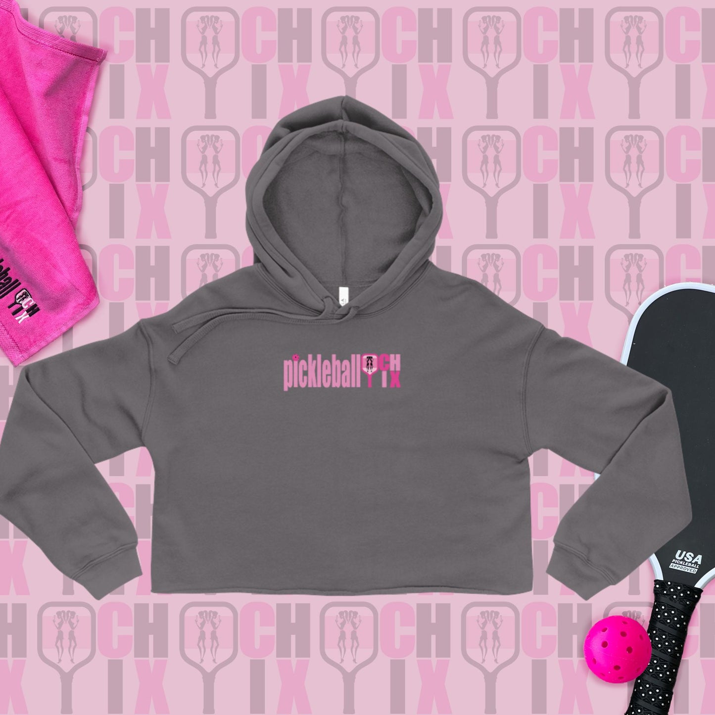 Pickleball CHIX Crop Hoodie