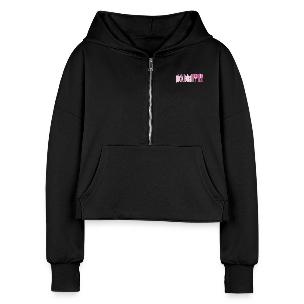 TEAM CHIX Women's Half Zip Cropped Hoodie - black