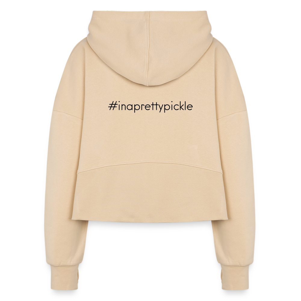 #inaprettypickle Women's Half Zip Cropped Hoodie - nude