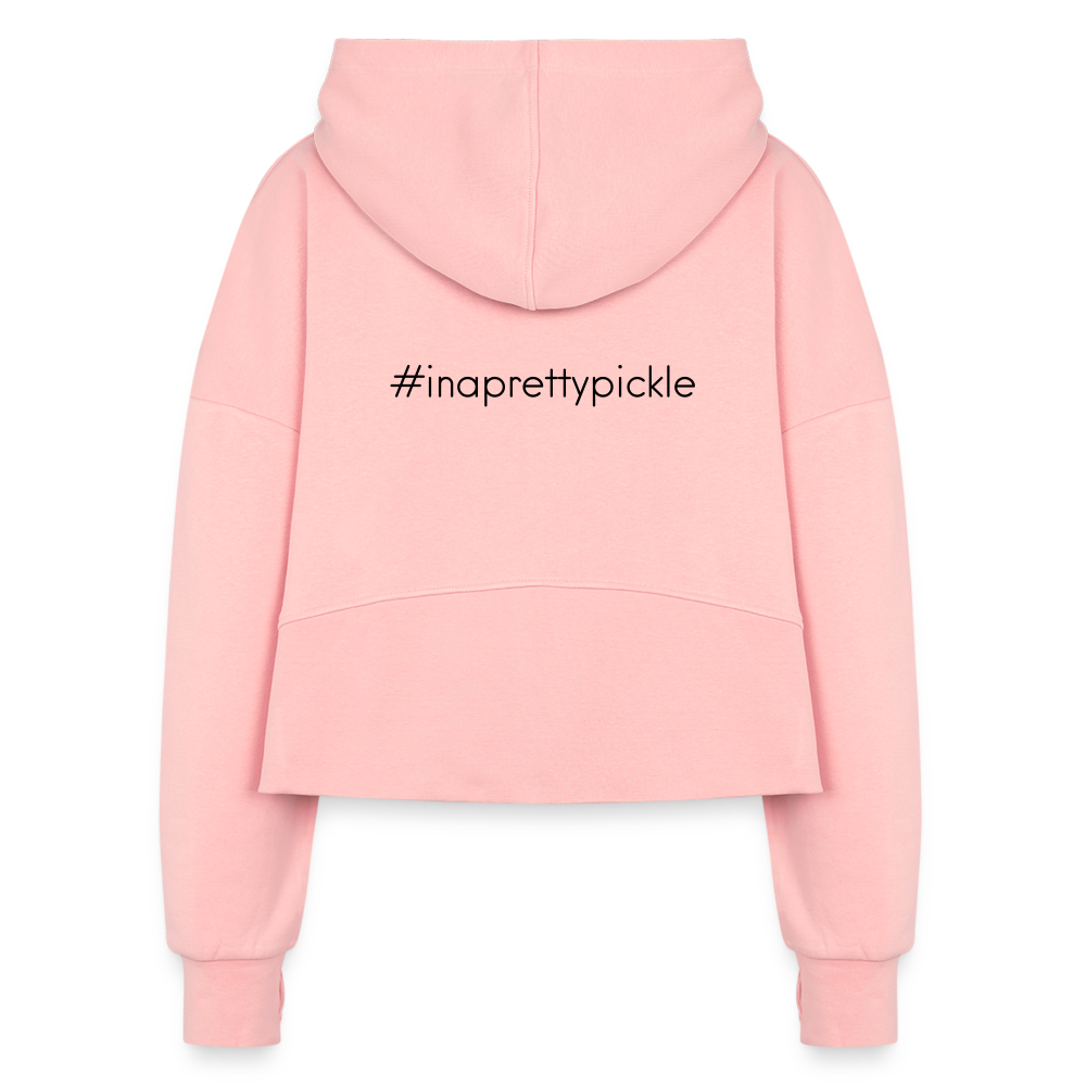 #inaprettypickle Women's Half Zip Cropped Hoodie - light pink