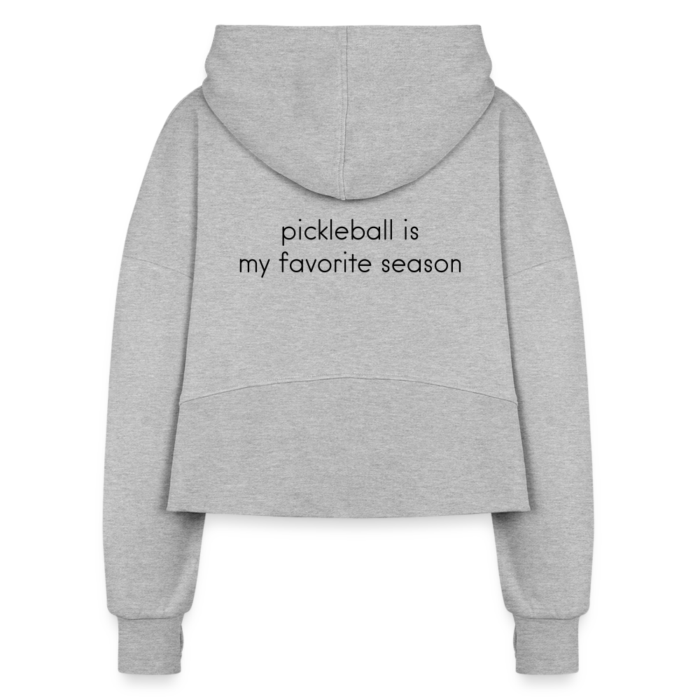 Pickleball is my favorite season - Women's Half Zip Cropped Hoodie - heather gray