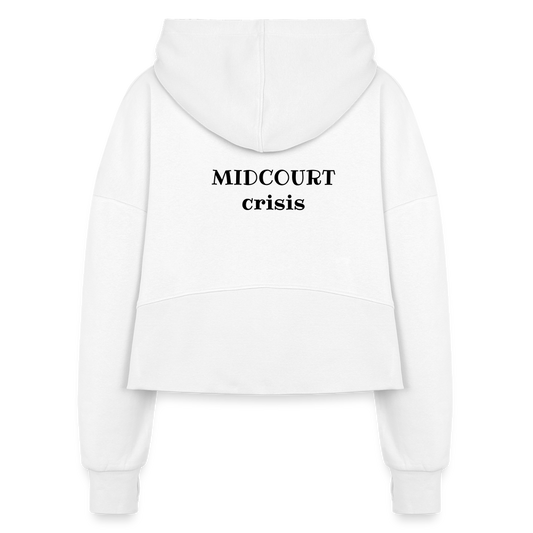 Midcourt Crisis Women's Half Zip Cropped Hoodie - white