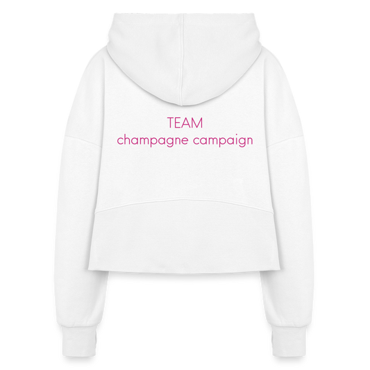 TEAM Champagne Campaign Women's Half Zip Cropped Hoodie - white