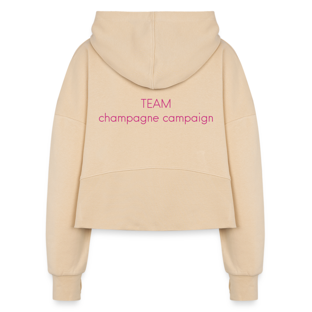 TEAM Champagne Campaign Women's Half Zip Cropped Hoodie - nude