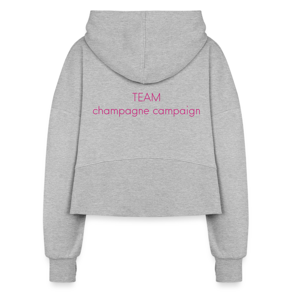 TEAM Champagne Campaign Women's Half Zip Cropped Hoodie - heather gray