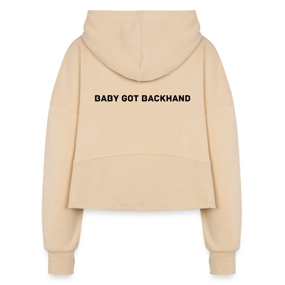 Baby Got Backhand Women's Half Zip Cropped Hoodie - nude