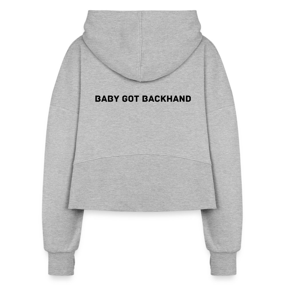 Baby Got Backhand Women's Half Zip Cropped Hoodie - heather gray