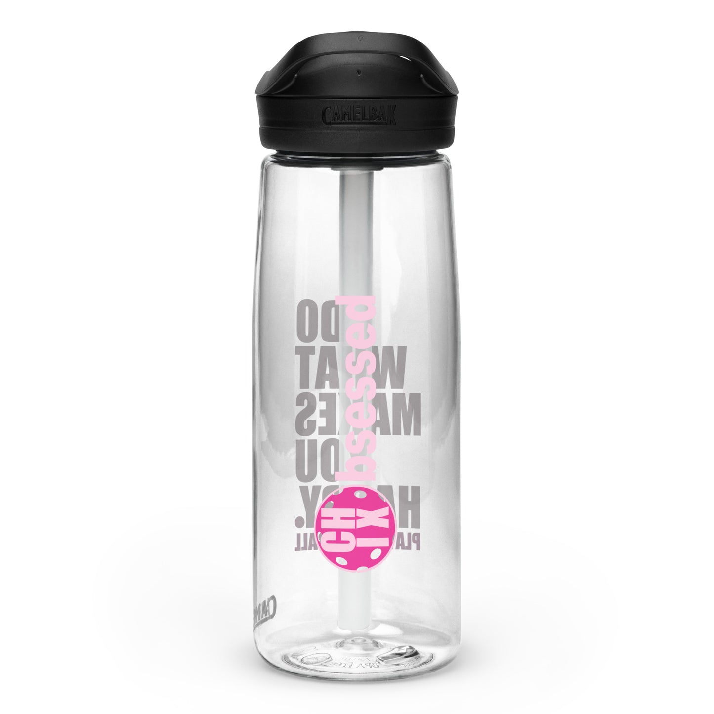 pickleball CHIX "do what makes you happy, play pickleball" Sports water bottle