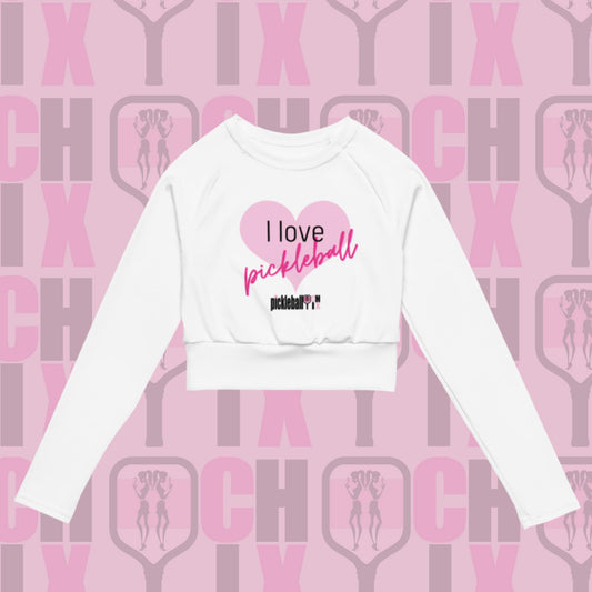 CHIX I love Pickleball crop top