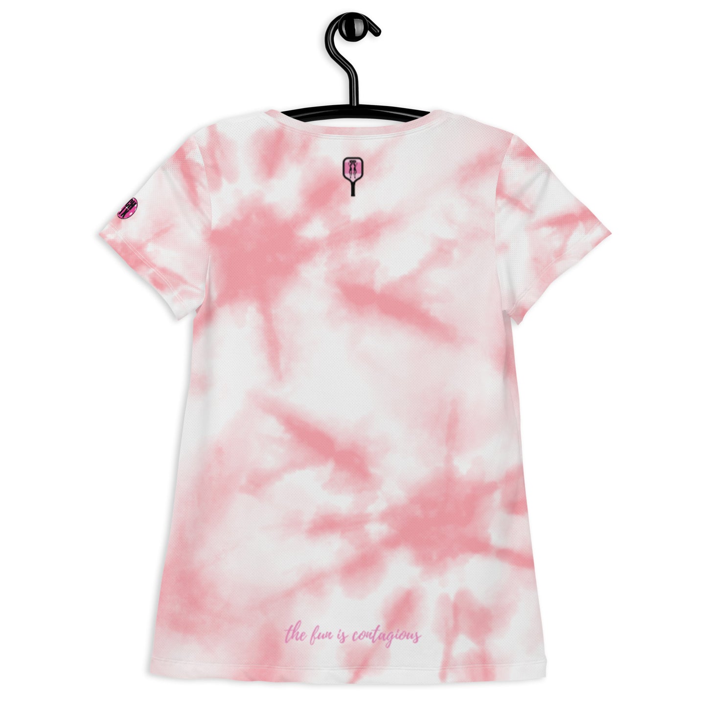 Pickleball CHIX Collection: Pink Tie Dye Ladies Athletic T-shirt