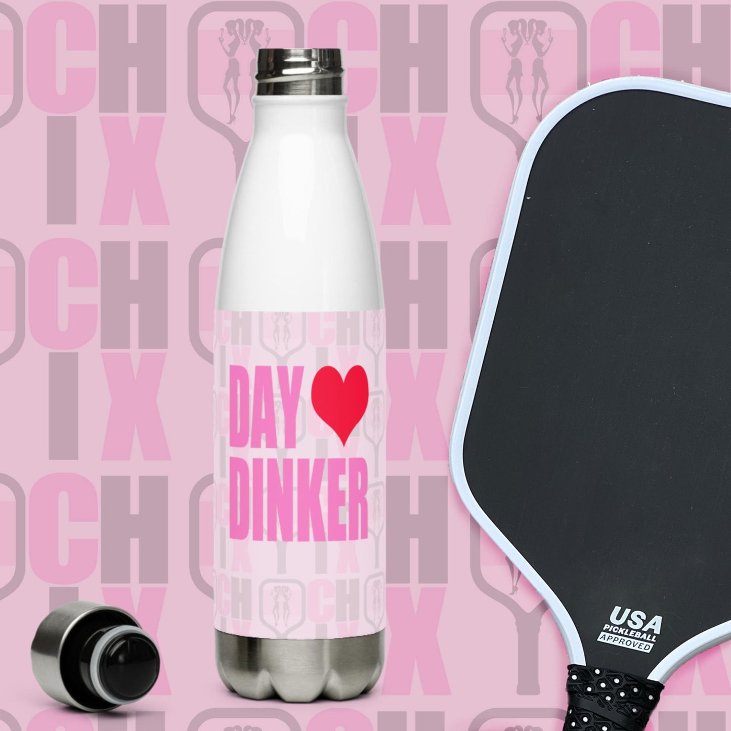 pickleball CHIX "Valentine" Stainless Steel Water Bottle