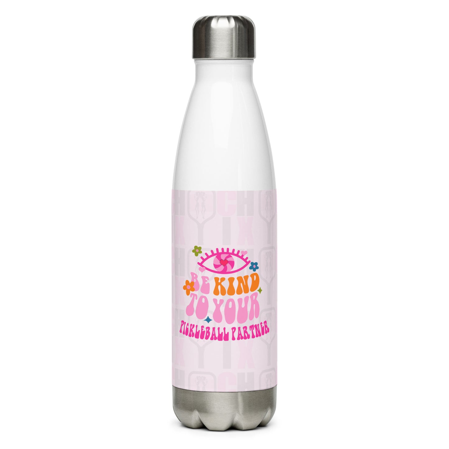 pickleball CHIX "be Kind to your pickleball partner" (Spring Soirée Collection) Stainless Steel Water Bottle