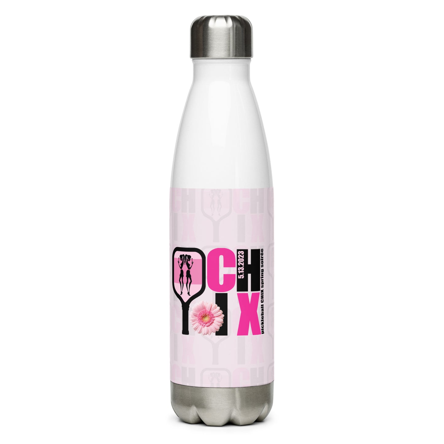 pickleball CHIX "be Kind to your pickleball partner" (Spring Soirée Collection) Stainless Steel Water Bottle