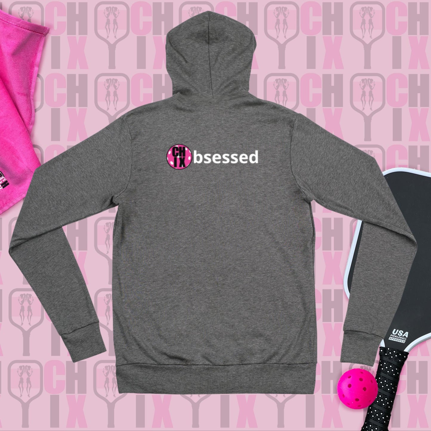 pickleball CHIX Obsessed Collection: Unisex zip hoodie